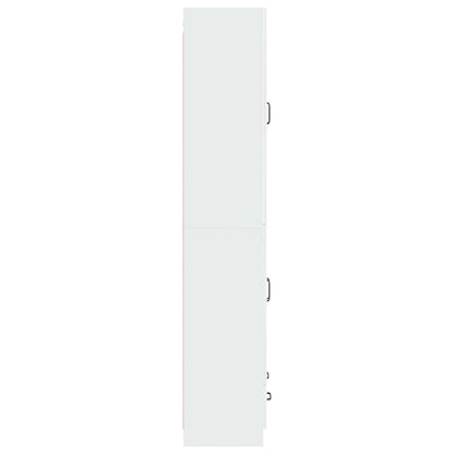 vidaXL Cabinet Set 2 pcs High Gloss White Engineered Wood