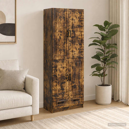 vidaXL Cabinet Set 2 pcs Smoked Oak Engineered Wood