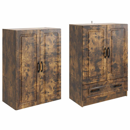 vidaXL Cabinet Set 2 pcs Smoked Oak Engineered Wood