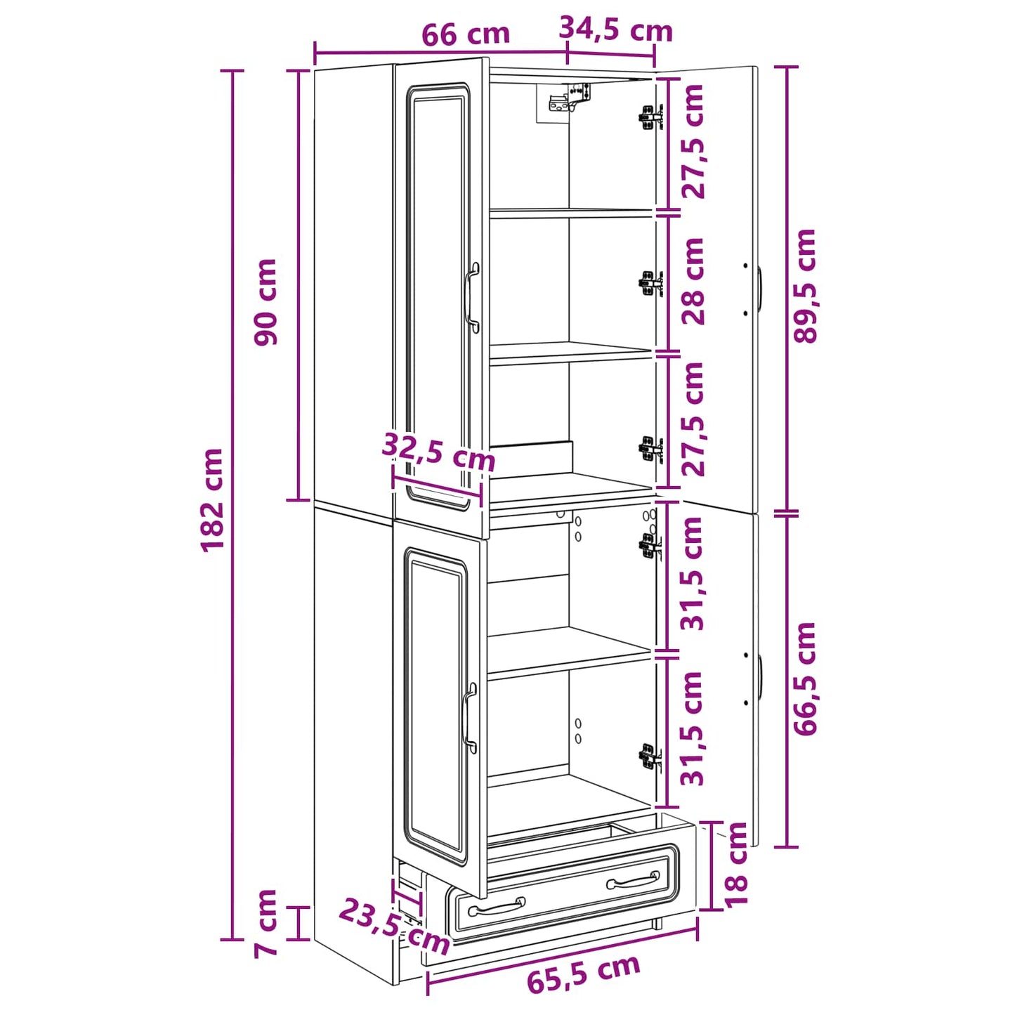 vidaXL Cabinet Set 2 pcs Smoked Oak Engineered Wood