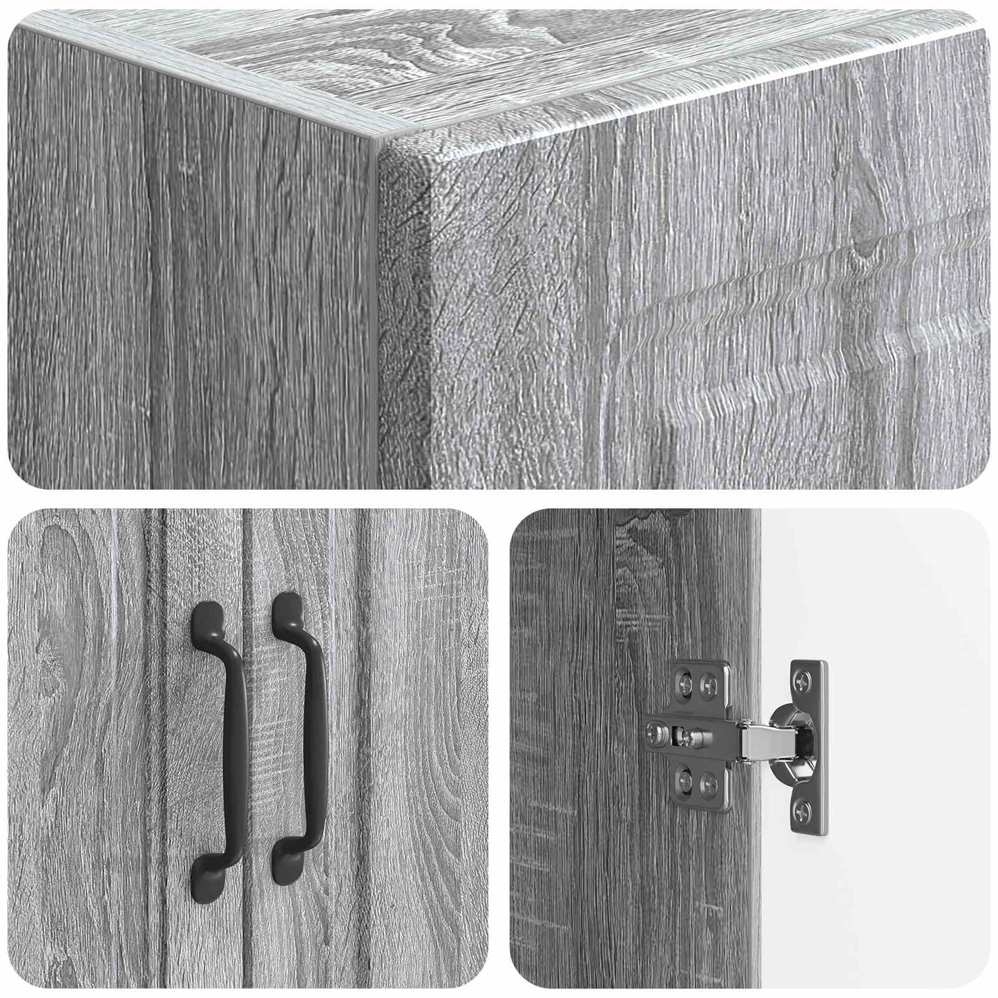 vidaXL Cabinet Set 2 pcs Grey Sonoma Engineered Wood
