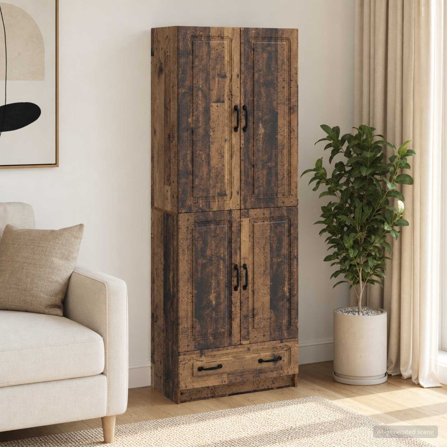 vidaXL Cabinet Set 2 pcs Old Wood Engineered Wood