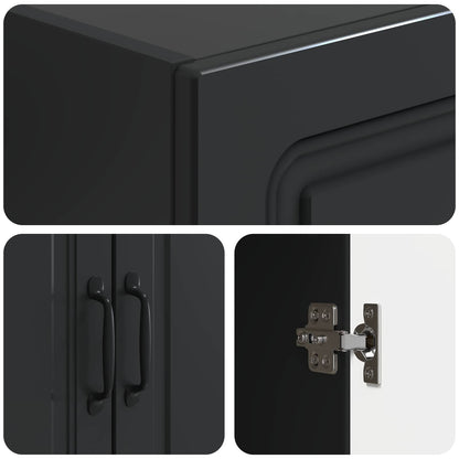 vidaXL Cabinet Set 2 pcs Black Engineered Wood