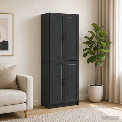 vidaXL Cabinet Set 2 pcs Black Engineered Wood