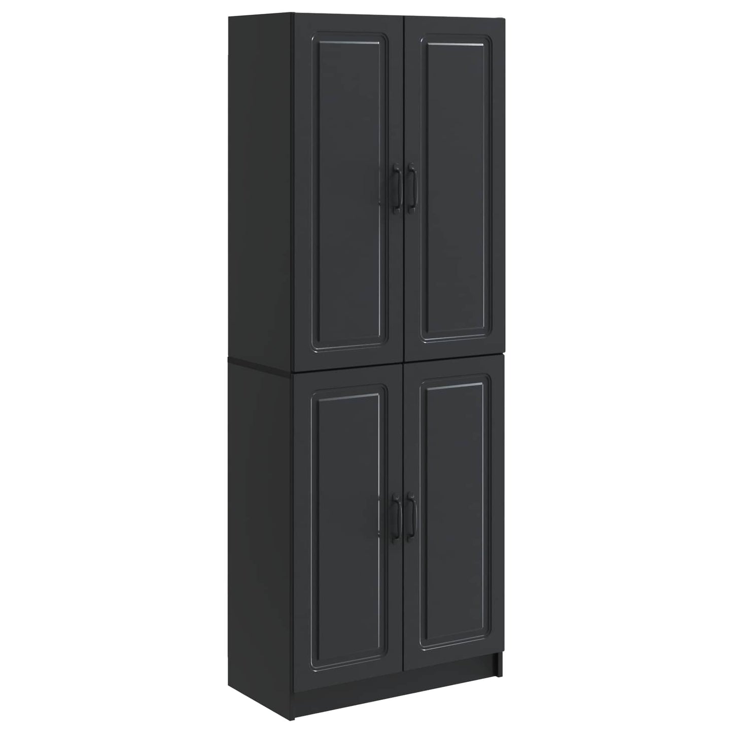 vidaXL Cabinet Set 2 pcs Black Engineered Wood