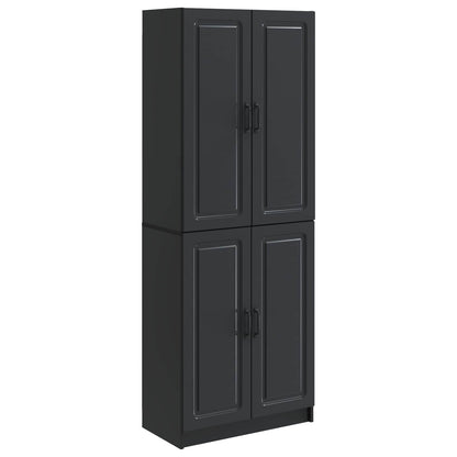 vidaXL Cabinet Set 2 pcs Black Engineered Wood