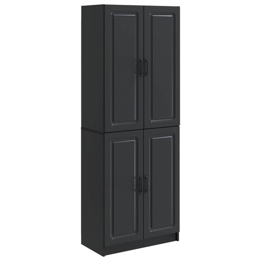 vidaXL Cabinet Set 2 pcs Black Engineered Wood