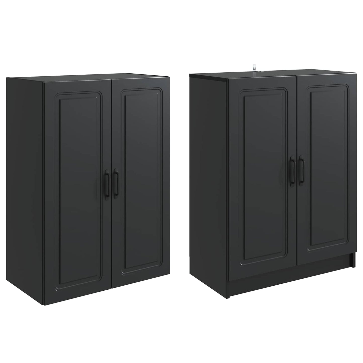 vidaXL Cabinet Set 2 pcs Black Engineered Wood