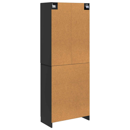 vidaXL Cabinet Set 2 pcs Black Engineered Wood