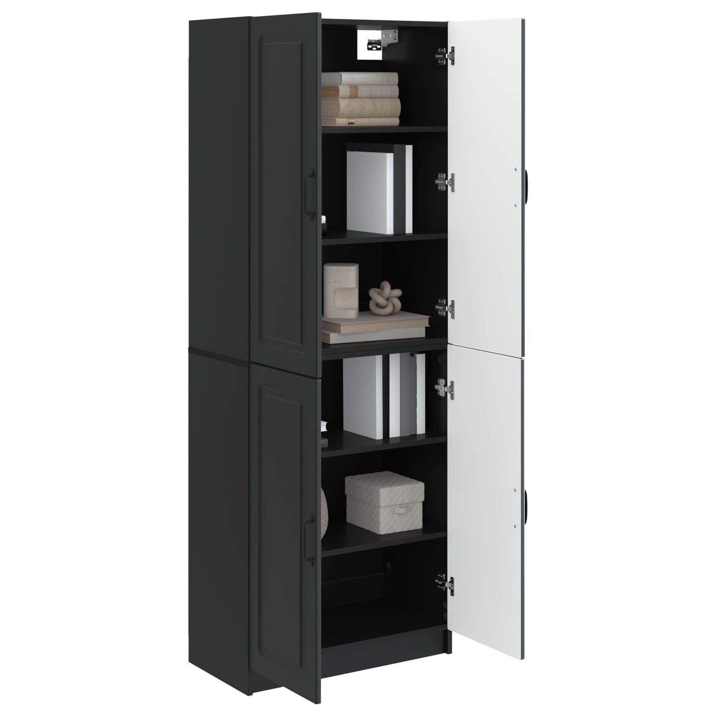 vidaXL Cabinet Set 2 pcs Black Engineered Wood