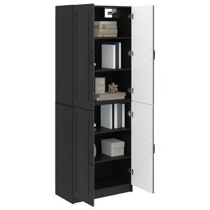 vidaXL Cabinet Set 2 pcs Black Engineered Wood