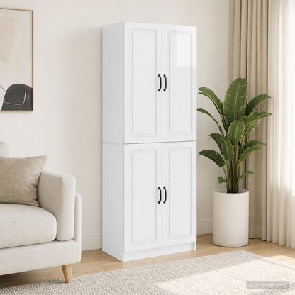 vidaXL Cabinet Set 2 pcs High Gloss White Engineered Wood