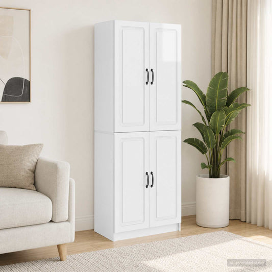 vidaXL Cabinet Set 2 pcs High Gloss White Engineered Wood