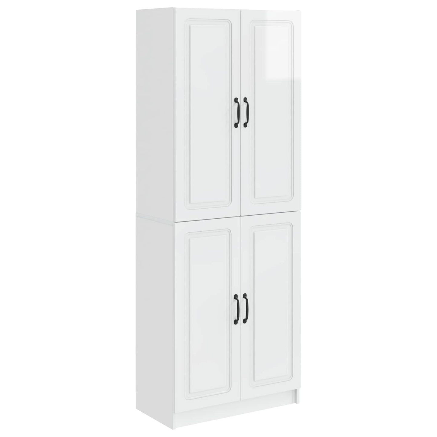 vidaXL Cabinet Set 2 pcs High Gloss White Engineered Wood