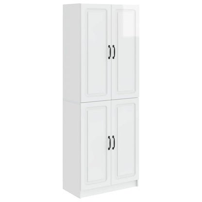 vidaXL Cabinet Set 2 pcs High Gloss White Engineered Wood