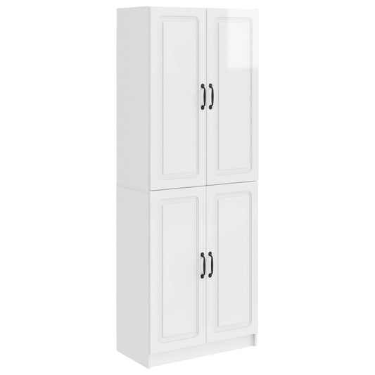 vidaXL Cabinet Set 2 pcs High Gloss White Engineered Wood