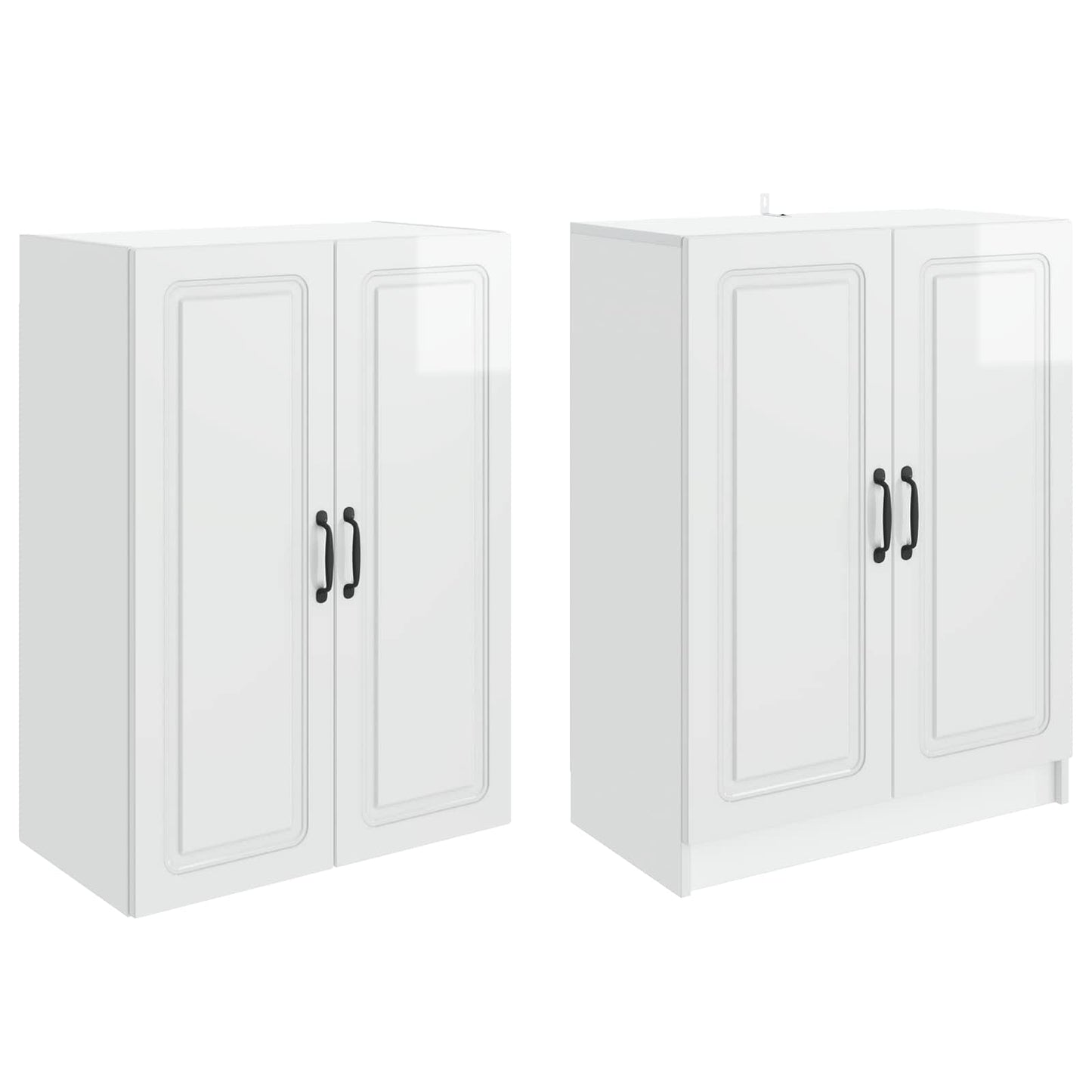 vidaXL Cabinet Set 2 pcs High Gloss White Engineered Wood