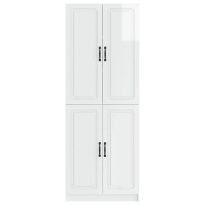 vidaXL Cabinet Set 2 pcs High Gloss White Engineered Wood