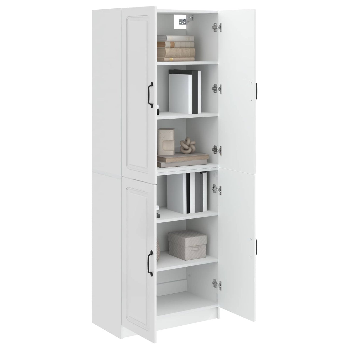vidaXL Cabinet Set 2 pcs High Gloss White Engineered Wood