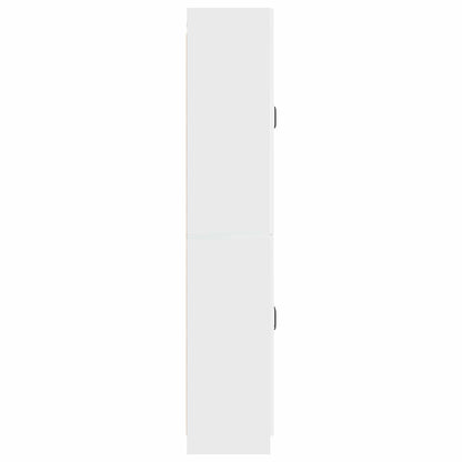 vidaXL Cabinet Set 2 pcs High Gloss White Engineered Wood