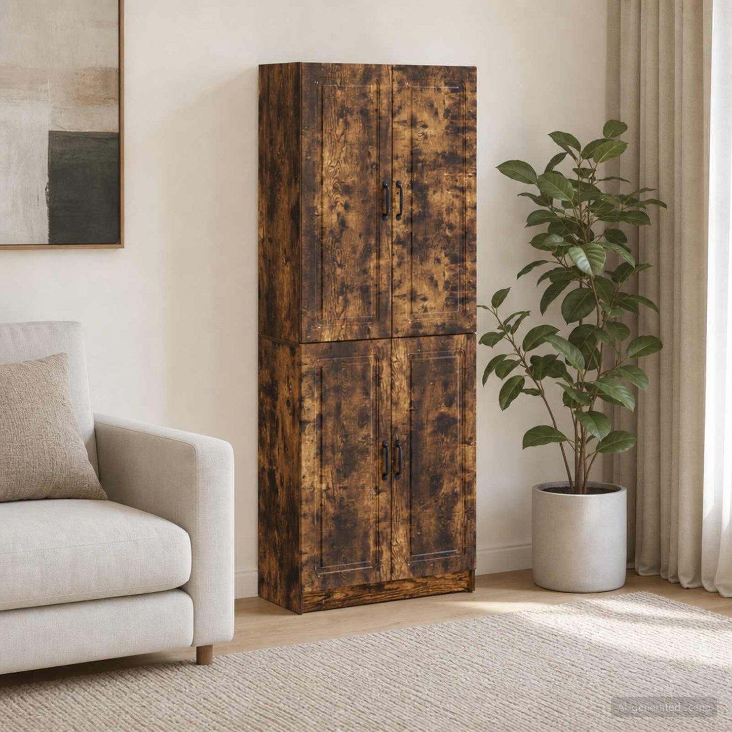 vidaXL Cabinet Set 2 pcs Smoked Oak Engineered Wood