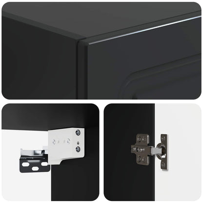 vidaXL Cabinet Set 2 pcs Black Engineered Wood