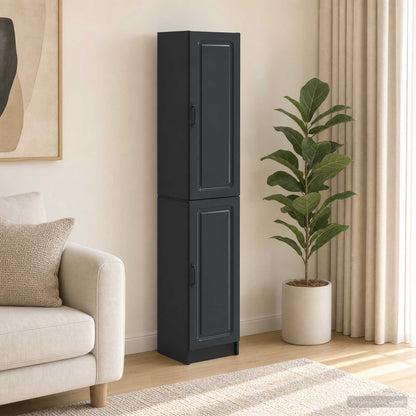 vidaXL Cabinet Set 2 pcs Black Engineered Wood