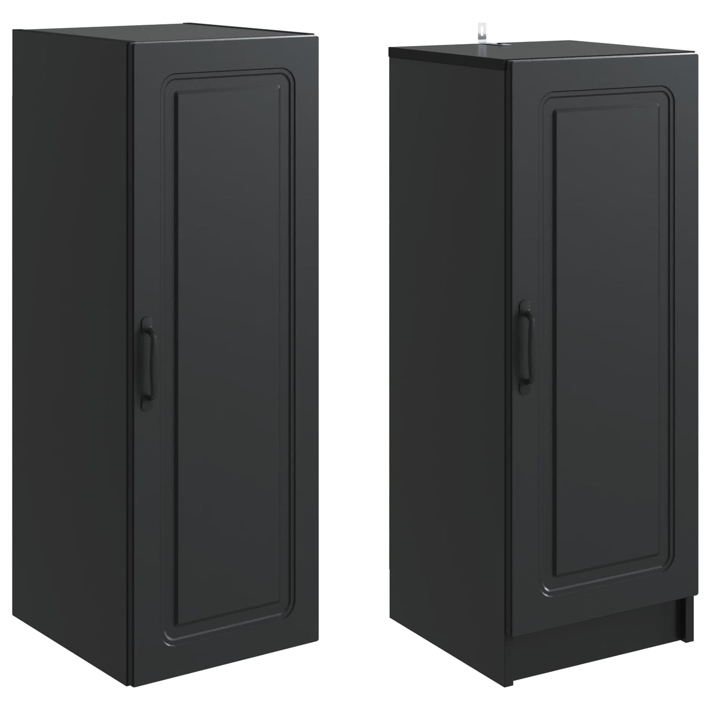 vidaXL Cabinet Set 2 pcs Black Engineered Wood