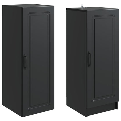vidaXL Cabinet Set 2 pcs Black Engineered Wood