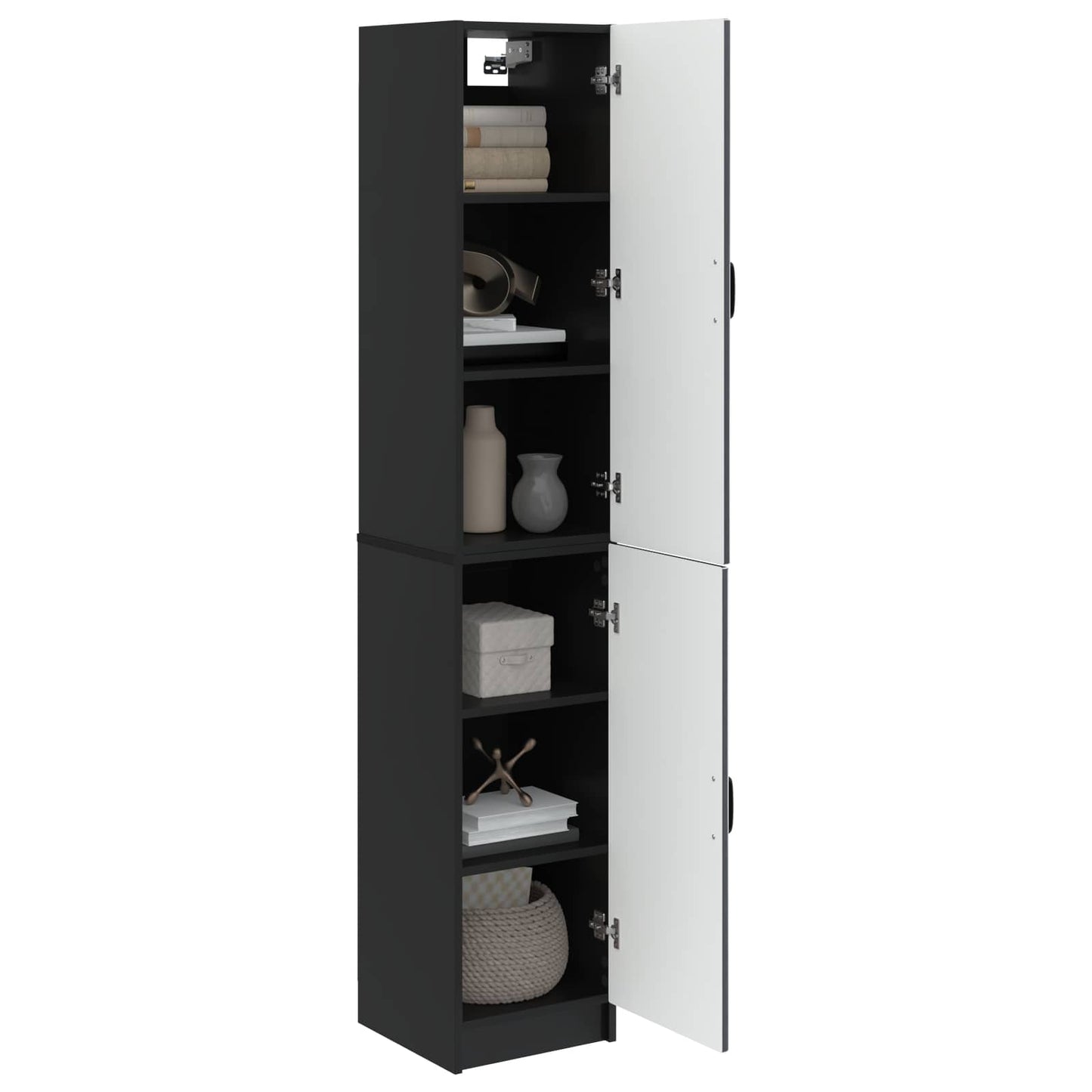 vidaXL Cabinet Set 2 pcs Black Engineered Wood