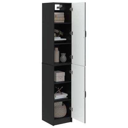 vidaXL Cabinet Set 2 pcs Black Engineered Wood