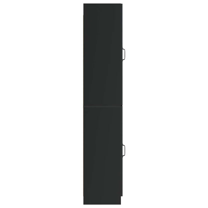 vidaXL Cabinet Set 2 pcs Black Engineered Wood
