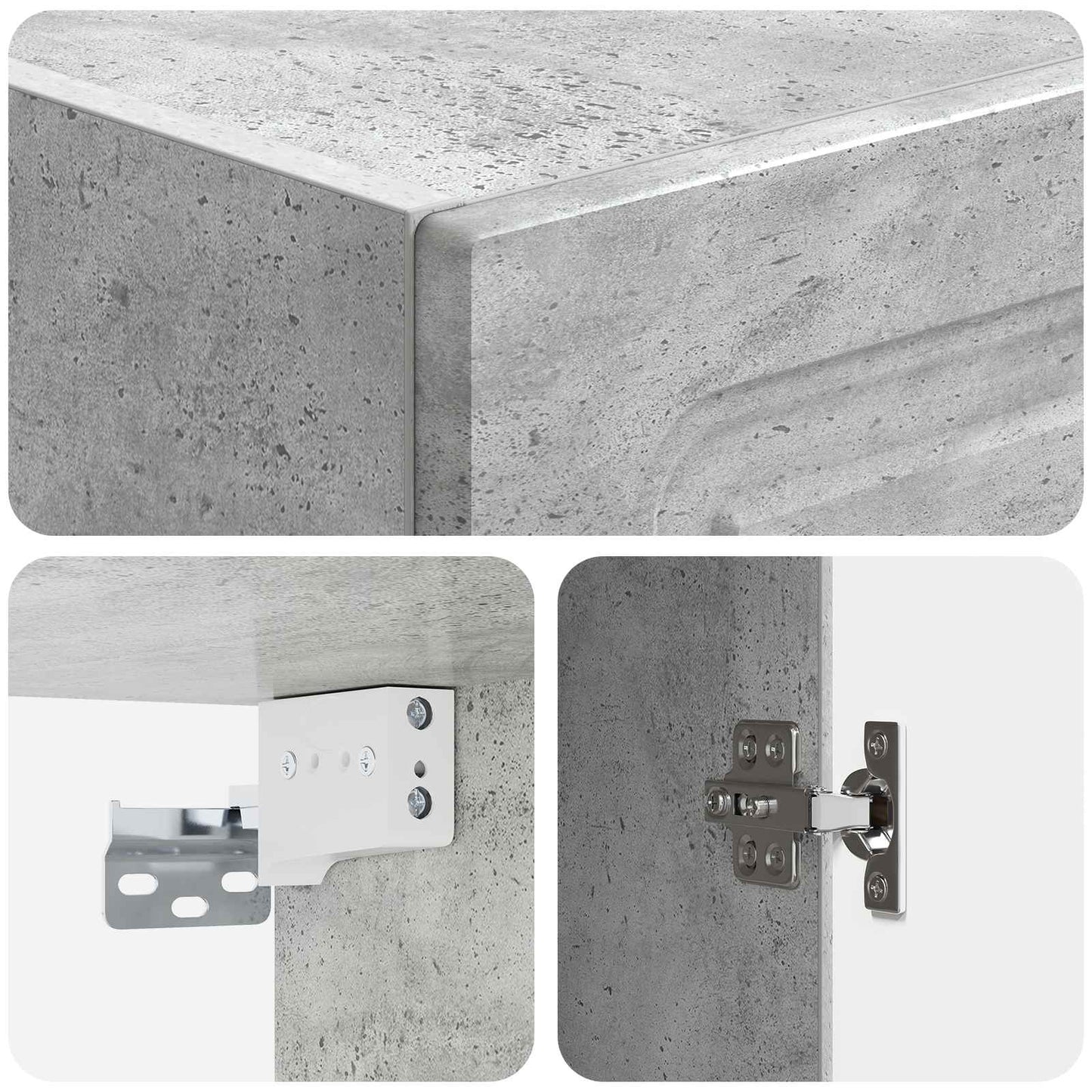 vidaXL Cabinet Set 2 pcs Concrete Grey Engineered Wood