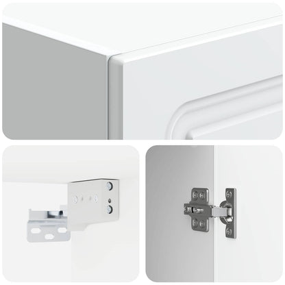 vidaXL Cabinet Set 2 pcs High Gloss White Engineered Wood