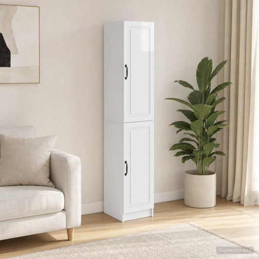 vidaXL Cabinet Set 2 pcs High Gloss White Engineered Wood