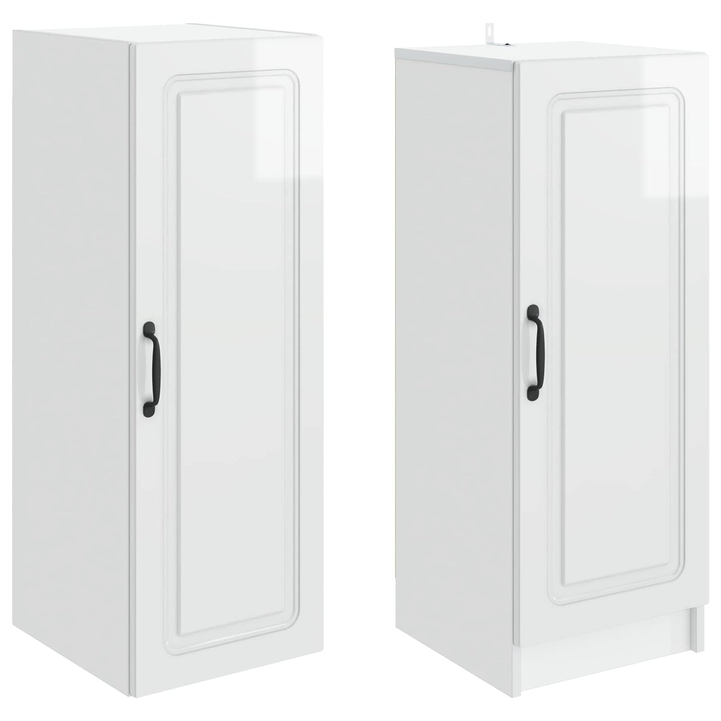 vidaXL Cabinet Set 2 pcs High Gloss White Engineered Wood