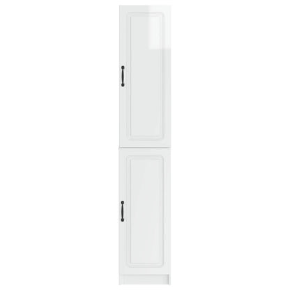 vidaXL Cabinet Set 2 pcs High Gloss White Engineered Wood