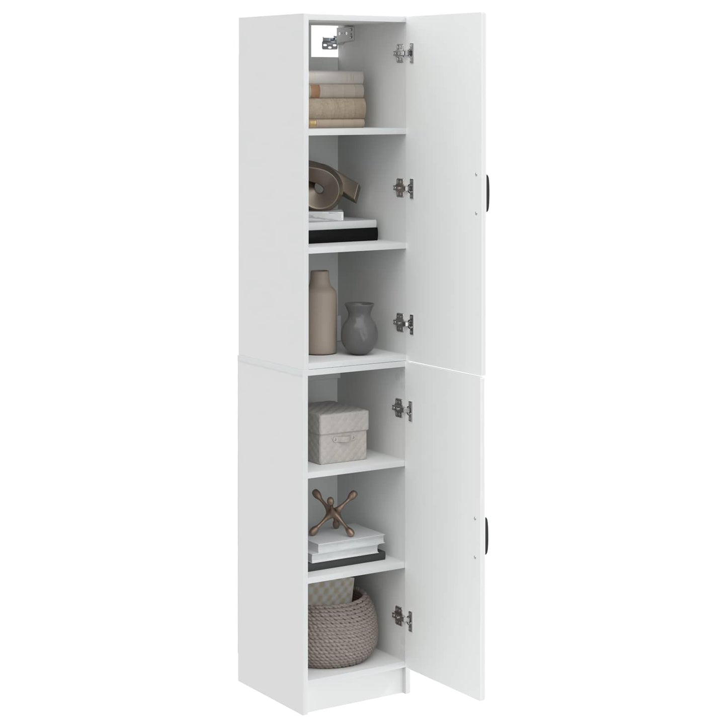 vidaXL Cabinet Set 2 pcs High Gloss White Engineered Wood