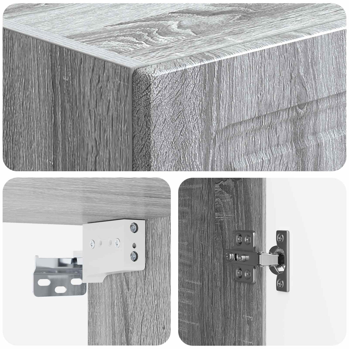vidaXL Cabinet Set 2 pcs Grey Sonoma Engineered Wood