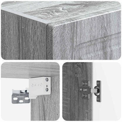 vidaXL Cabinet Set 2 pcs Grey Sonoma Engineered Wood
