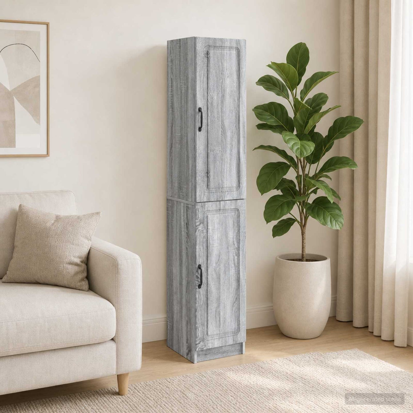 vidaXL Cabinet Set 2 pcs Grey Sonoma Engineered Wood