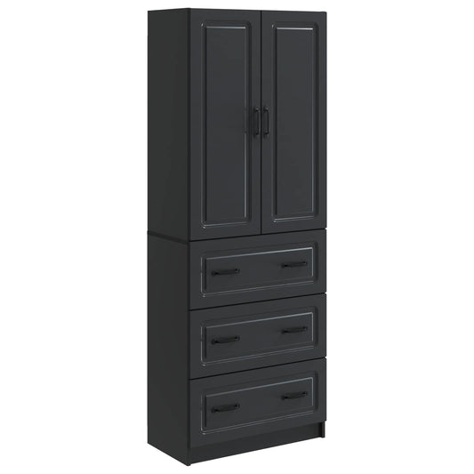 vidaXL Cabinet Set 2 pcs Black 66 x 34.5 x 87 cm Engineered Wood