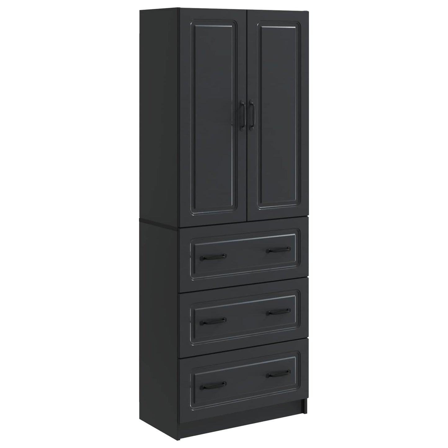 vidaXL Cabinet Set 2 pcs 66 x 34.5 x 87 cm Engineered Wood Black