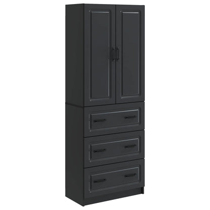 vidaXL Cabinet Set 2 pcs 66 x 34.5 x 87 cm Engineered Wood Black