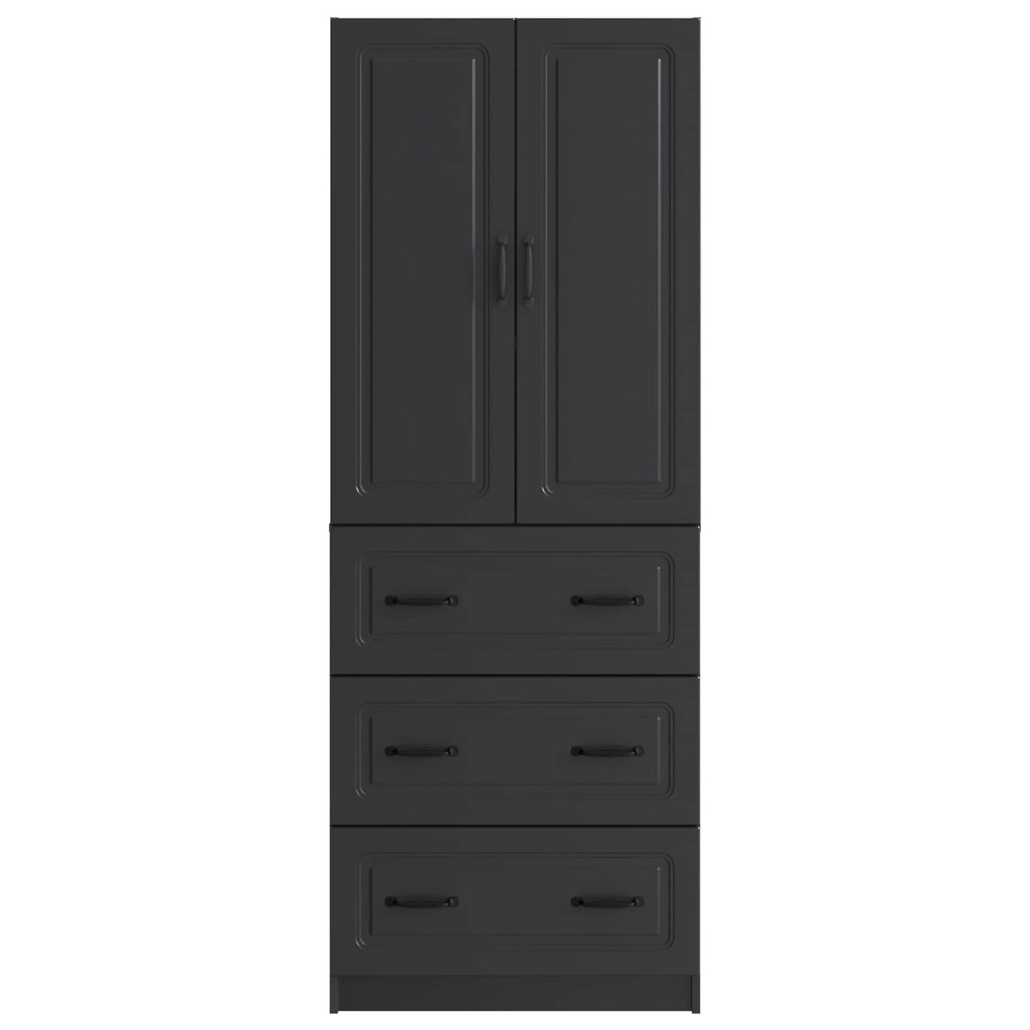 vidaXL Cabinet Set 2 pcs 66 x 34.5 x 87 cm Engineered Wood Black