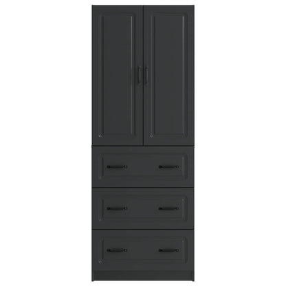 vidaXL Cabinet Set 2 pcs 66 x 34.5 x 87 cm Engineered Wood Black