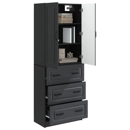 vidaXL Cabinet Set 2 pcs 66 x 34.5 x 87 cm Engineered Wood Black