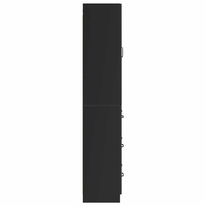 vidaXL Cabinet Set 2 pcs 66 x 34.5 x 87 cm Engineered Wood Black