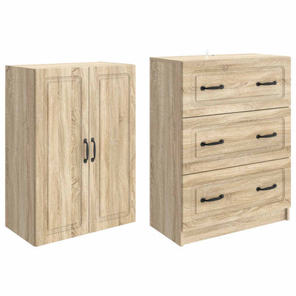 vidaXL Cabinet Set 2 pcs 66 x 34.5 x 87 cm Engineered Wood Sonoma Oak
