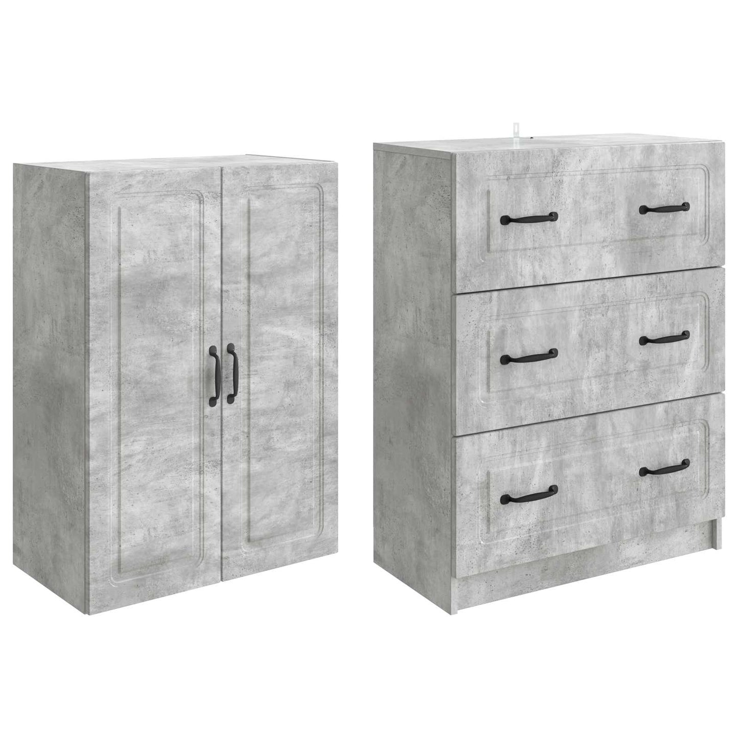 vidaXL Cabinet Set 2 pcs Concrete Grey 66 x 34.5 x 87 cm